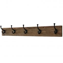 Boltze Porte-manteau Solea - Bois recyclé massif / Métal - Marron / Noir - Largeur : 94 cm