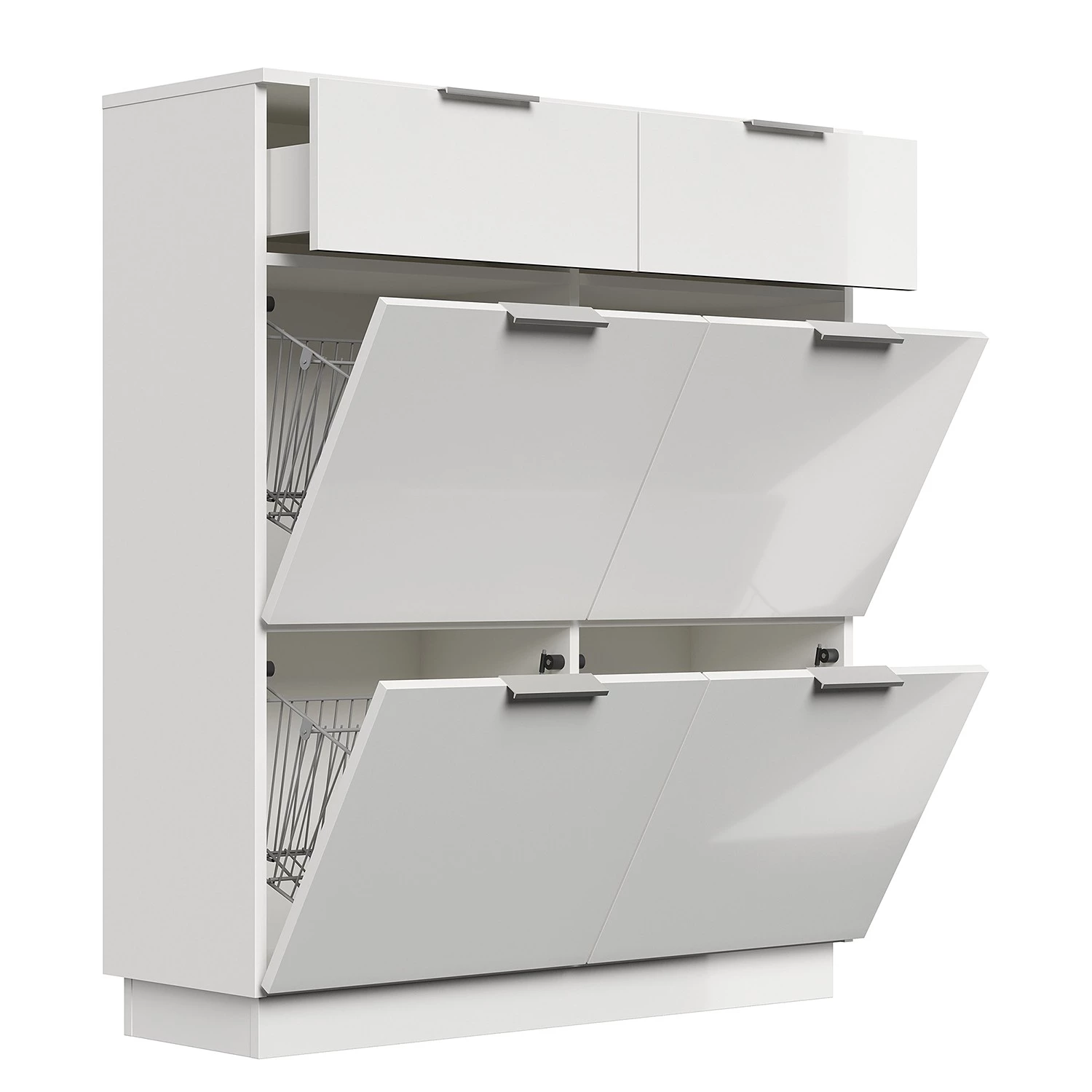 Posseik Meuble à chaussures Asker IV - Blanc brillant 3 Posseik Meuble à chaussures Asker IV - Blanc brillant – Image 3