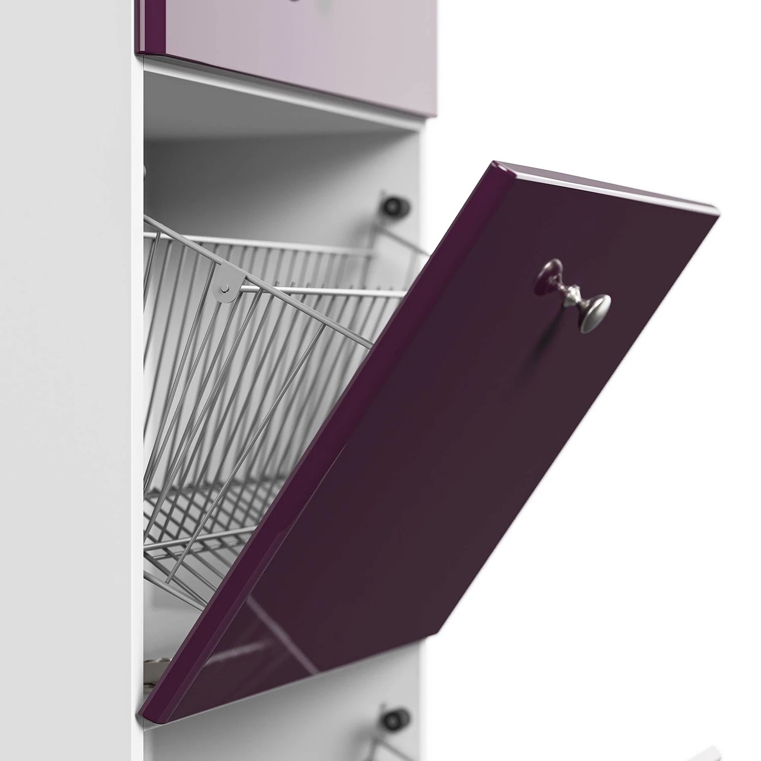 Posseik Meuble à chaussures Charme III - Mûre brillant 4 Posseik Meuble à chaussures Charme III - Mûre brillant – Image 4