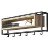 Loftscape Porte-manteau mural Salo - Métal / Chêne massif - Noir / Chêne - Largeur : 78 cm