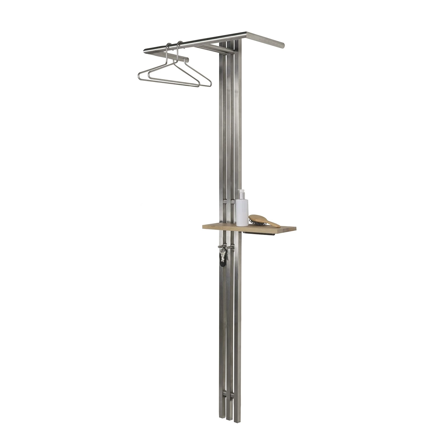 Loftscape Porte-manteau mural Palacio III - Métal / Chêne massif - Argenté / Chêne 1 Loftscape Porte-manteau mural Palacio III - Métal / Chêne massif - Argenté / Chêne