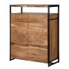 Ars manufacti Armoire à chaussures Kaawo - Acacia massif / Métal - Acacia / Noir