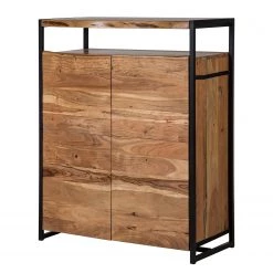 Ars manufacti Armoire à chaussures Kaawo - Acacia massif / Métal - Acacia / Noir