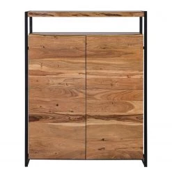 Ars manufacti Armoire à chaussures Kaawo - Acacia massif / Métal - Acacia / Noir -Vestiaires Soldes 1000276807 220803 030 DETAILS P000000001000276807