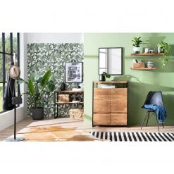 Ars manufacti Armoire à chaussures Kaawo - Acacia massif / Métal - Acacia / Noir -Vestiaires Soldes 1000276807 220812 021 MOOD DETAILS P000000001000276807 mood