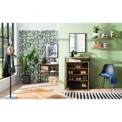 Ars manufacti Armoire à chaussures Kaawo - Acacia massif / Métal - Acacia / Noir -Vestiaires Soldes 1000276807 220812 022 MOOD DETAILS P000000001000276807 mood