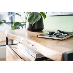 Ars manufacti Armoire à chaussures Kaawo - Acacia massif / Métal - Acacia / Noir -Vestiaires Soldes 1000276807 220812 031 DETAILS P000000001000276807