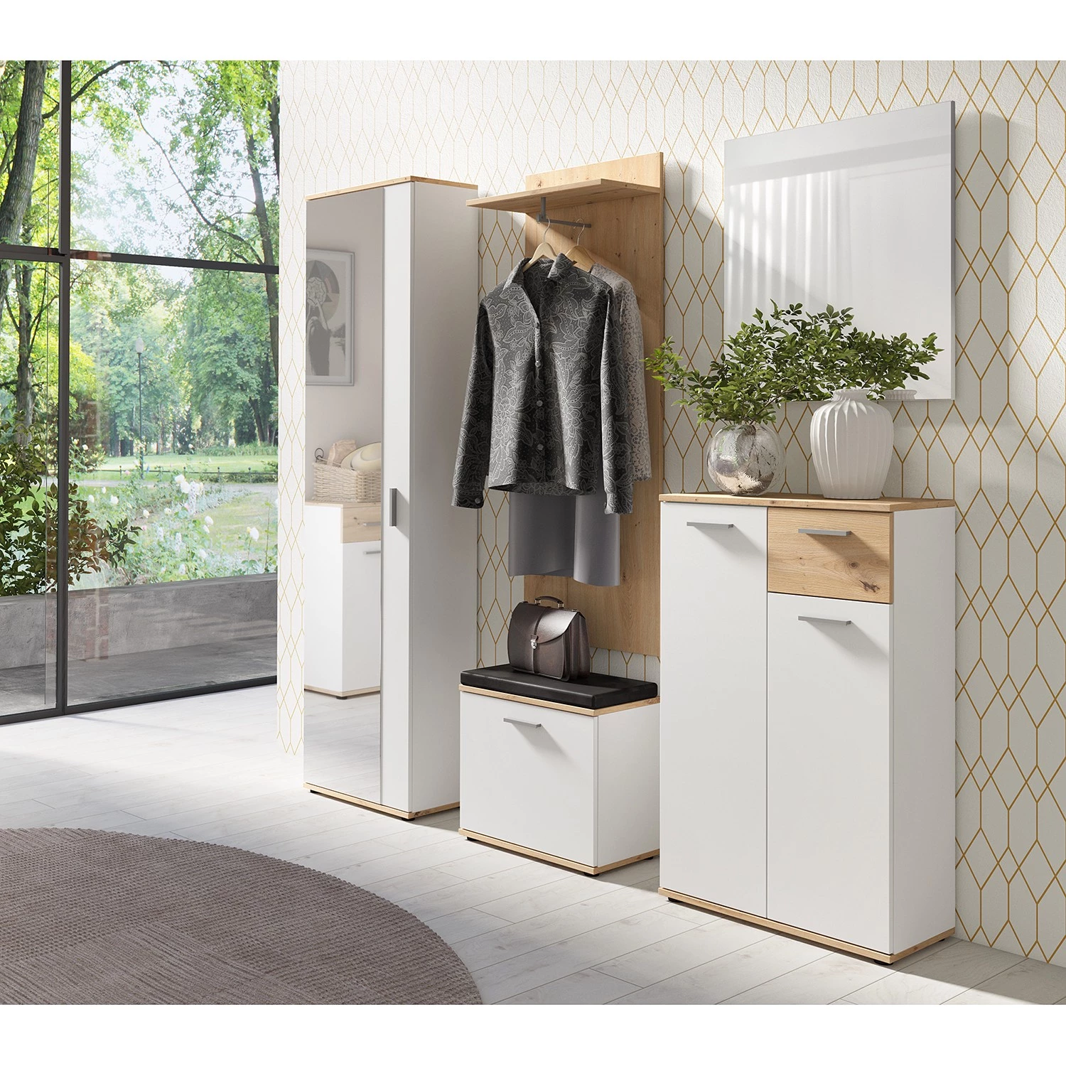 Fredriks Porte-manteau mural Chippewa - Imitation chêne Artisan 2 Fredriks Porte-manteau mural Chippewa - Imitation chêne Artisan – Image 2