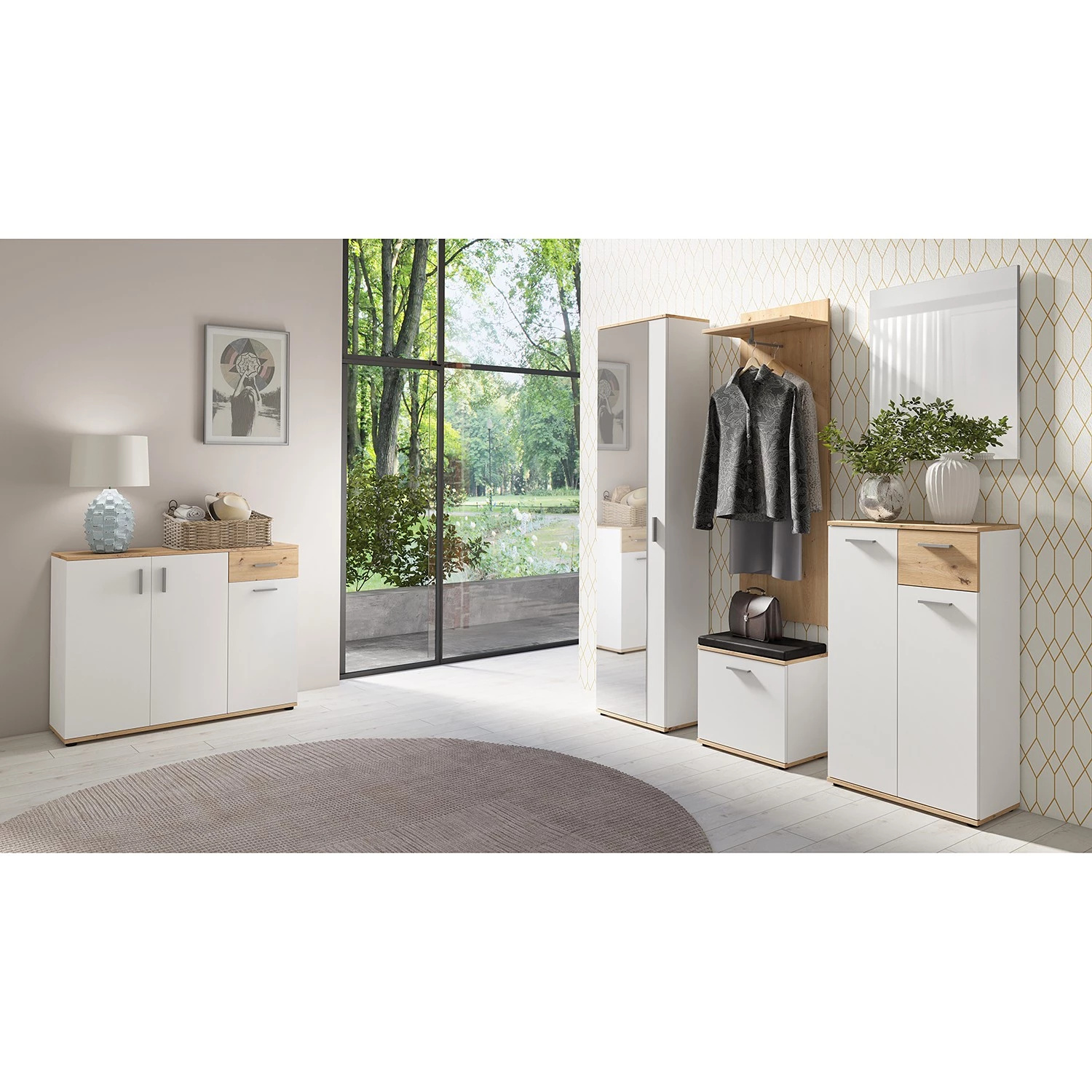 Fredriks Porte-manteau mural Chippewa - Imitation chêne Artisan 3 Fredriks Porte-manteau mural Chippewa - Imitation chêne Artisan – Image 3