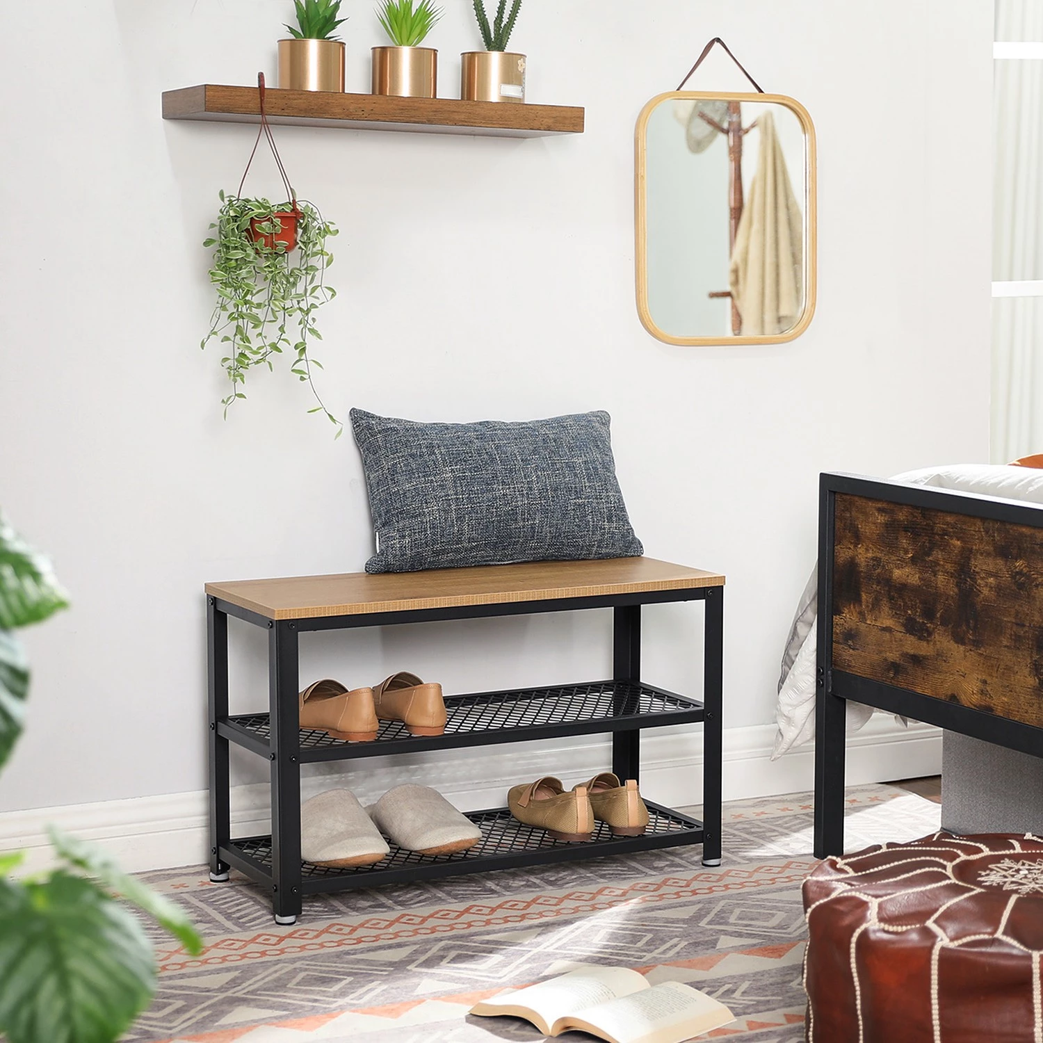 Red Living Étagère à chaussures Copake I - Marron clair / Noir 3 Red Living Étagère à chaussures Copake I - Marron clair / Noir – Image 3