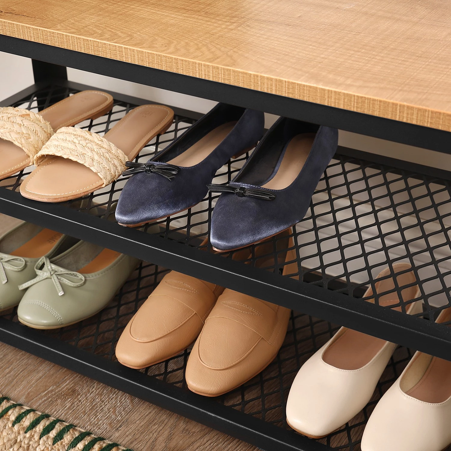 Red Living Étagère à chaussures Copake I - Marron clair / Noir 5 Red Living Étagère à chaussures Copake I - Marron clair / Noir – Image 5