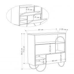 Loftscape Meuble à chaussures Nep - Imitation chêne fumé -Vestiaires Soldes 1000284355 210809 06091000147 SKETCH DETAILS P000000001000284355 sketch