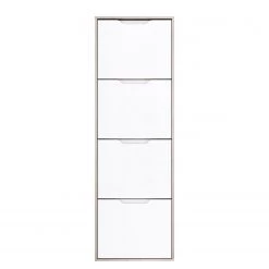 Loftscape Meuble à chaussures Siano - Blanc brillant / Imitation chêne