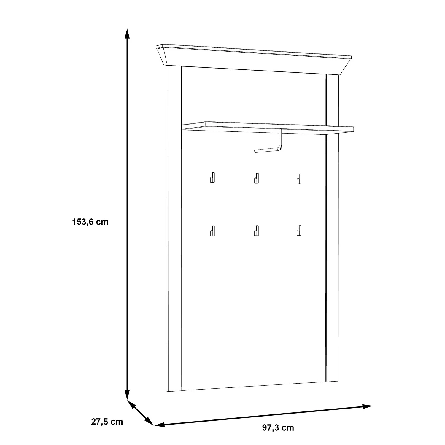 Ridgevalley Porte-manteaux mural Kimbark - Imitation pin blanc 4 Ridgevalley Porte-manteaux mural Kimbark - Imitation pin blanc – Image 4