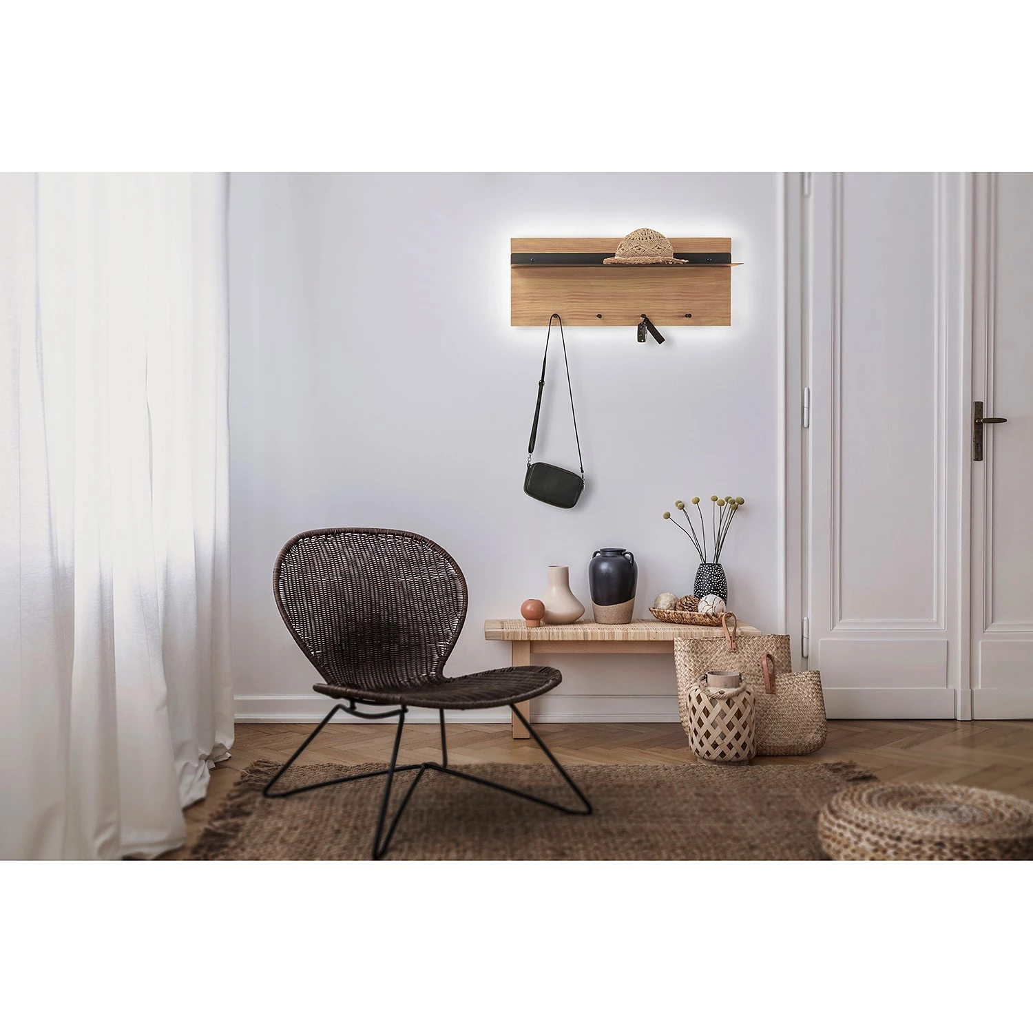 Red Living Porte-manteau mural Smara II - Eucalyptus massif / Métal - Eucalyptus / Noir 2 Red Living Porte-manteau mural Smara II - Eucalyptus massif / Métal - Eucalyptus / Noir – Image 2