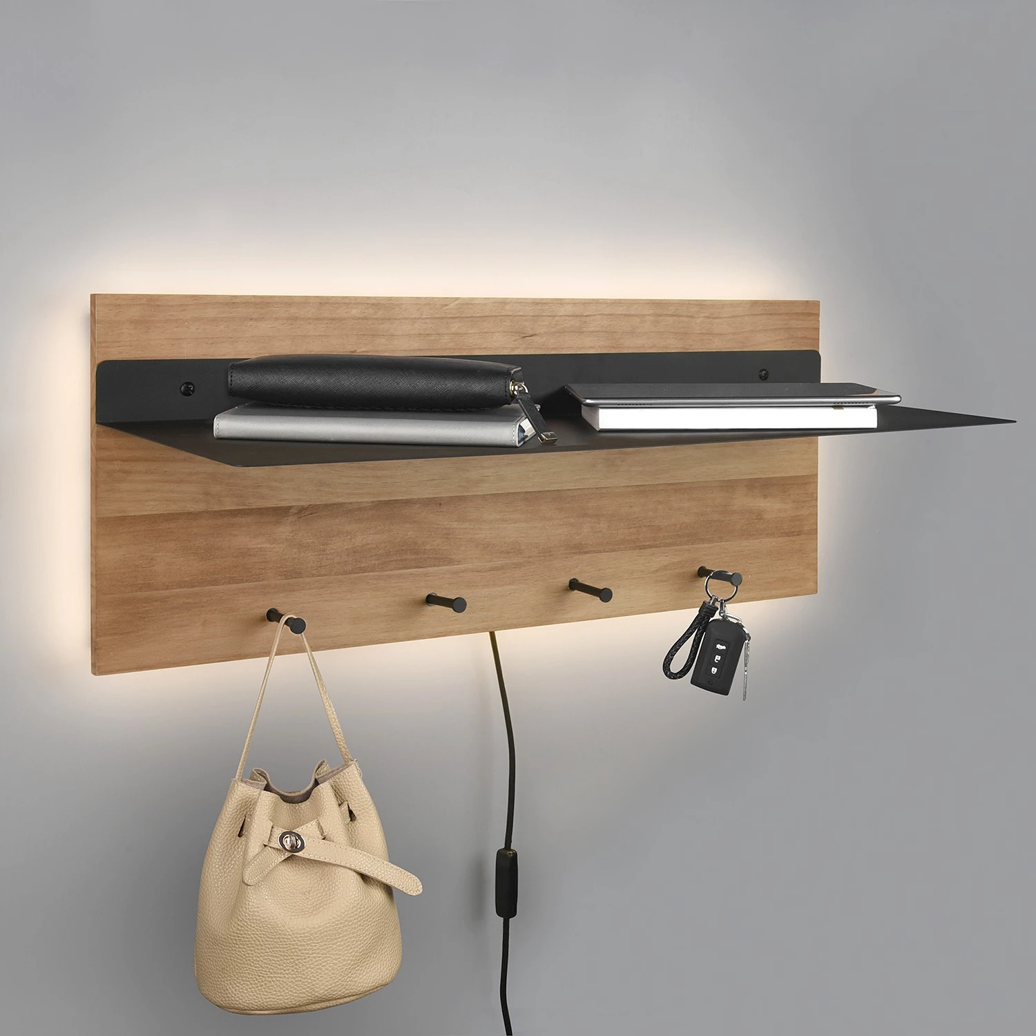 Red Living Porte-manteau mural Smara II - Eucalyptus massif / Métal - Eucalyptus / Noir 3 Red Living Porte-manteau mural Smara II - Eucalyptus massif / Métal - Eucalyptus / Noir – Image 3