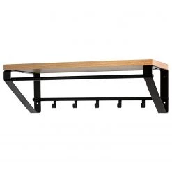 Red Living Porte-manteau mural Epistel - Métal - Imitation chêne / Noir