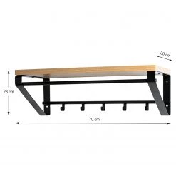 Red Living Porte-manteau mural Epistel - Métal - Imitation chêne / Noir -Vestiaires Soldes 1000300696 211015 104935000534 SKETCH DETAILS P000000001000300696 sketch