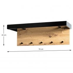 Red Living Porte-manteau mural Fidalgo - Métal - Imitation chêne / Noir -Vestiaires Soldes 1000300702 211015 104937000561 SKETCH DETAILS P000000001000300702 sketch