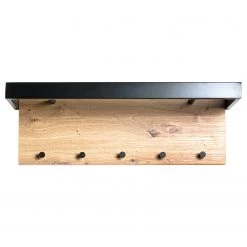 Red Living Porte-manteau mural Fidalgo - Métal - Imitation chêne / Noir -Vestiaires Soldes 1000300702 211015 10493700088 DETAILS P000000001000300702