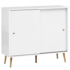 Schildmeyer Meuble à chaussures Jonte - Blanc / Chêne