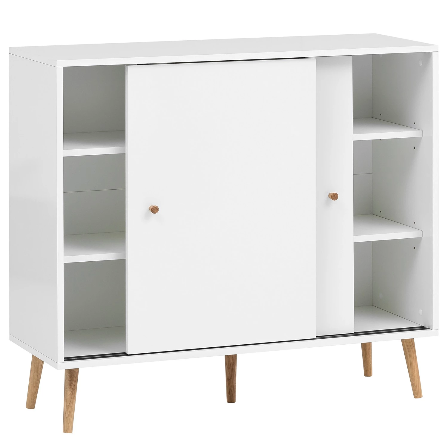 Schildmeyer Meuble à chaussures Jonte - Blanc / Chêne 3 Schildmeyer Meuble à chaussures Jonte - Blanc / Chêne – Image 3