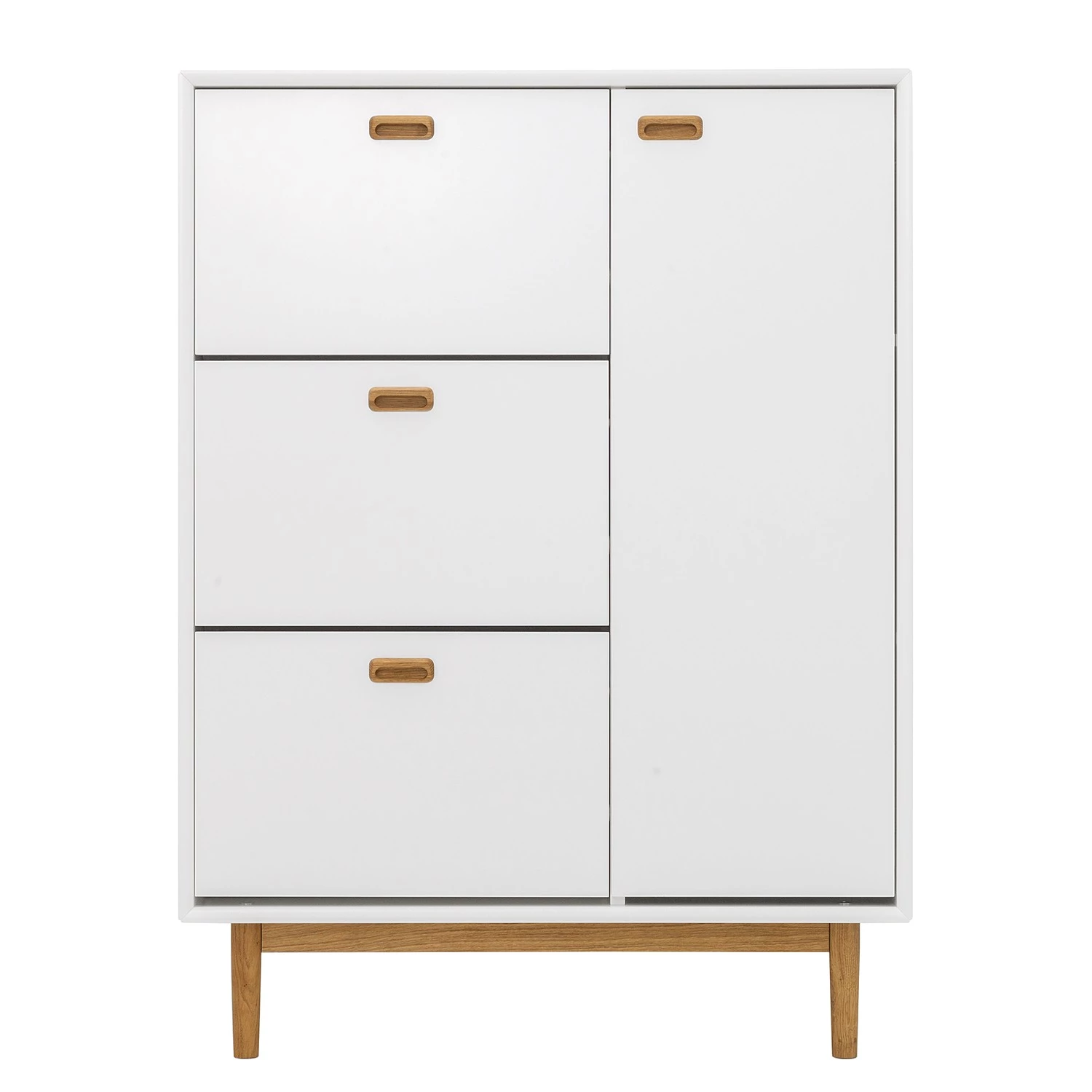 Tenzo Meuble à chaussures Svea - Blanc / Chêne 2 Tenzo Meuble à chaussures Svea - Blanc / Chêne – Image 2