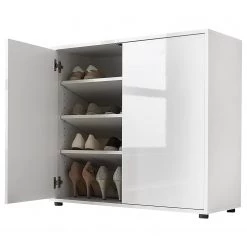 Loftscape Meuble à chaussures Miltach I - Blanc brillant / Blanc mat -Vestiaires Soldes 1000329144 220127 17221300030 DETAILS P000000001000329144