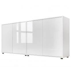 Loftscape Meuble à chaussures Miltach II - Blanc brillant / Blanc mat