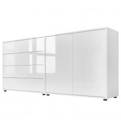 Loftscape Meuble à chaussures Miltach III - Blanc brillant / Blanc mat