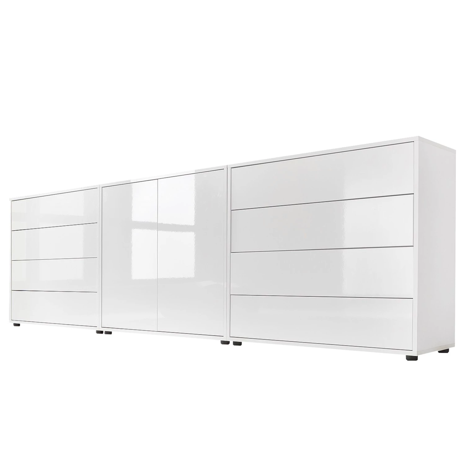 Loftscape Meuble à chaussures Miltach IV - Blanc brillant / Blanc mat 1 Loftscape Meuble à chaussures Miltach IV - Blanc brillant / Blanc mat