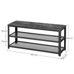 Red Living Étagère à chaussures Morristown - Métal - Marron / Noir -Vestiaires Soldes 1000329416 220203 161552000500 SKETCH DETAILS P000000001000329416 sketch