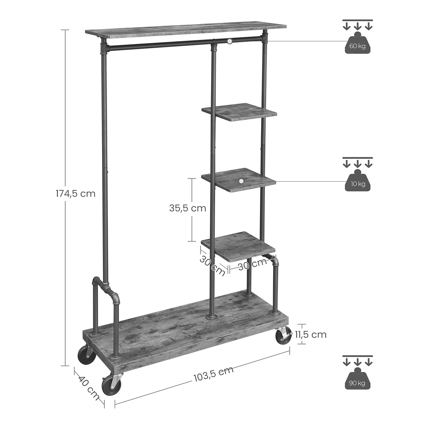 Red Living Porte-manteau Websterville II - Métal - Marron / Noir 8 Red Living Porte-manteau Websterville II - Métal - Marron / Noir – Image 8