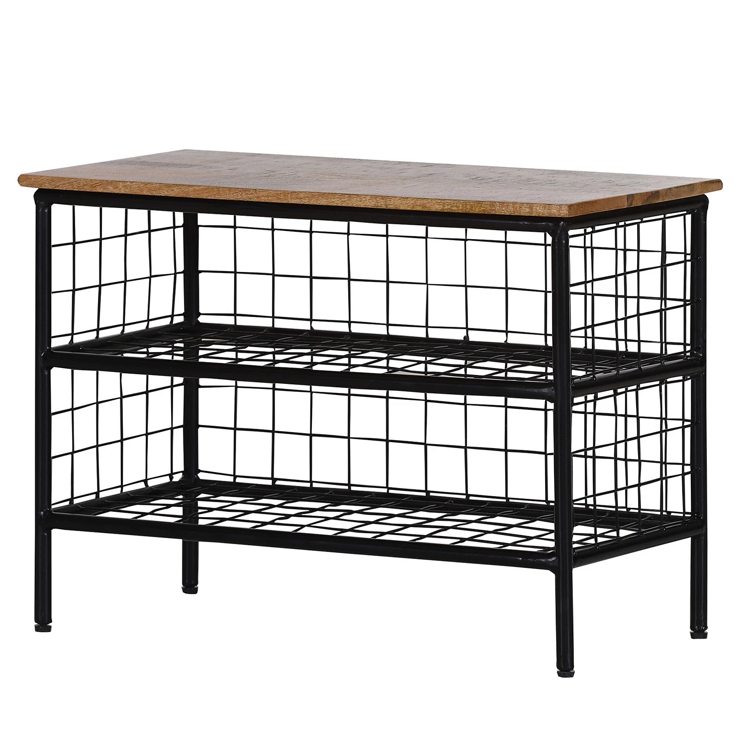 Red Living Étagère à chaussures Ugo - Manguier massif / Métal - Manguier / Noir 1 Red Living Étagère à chaussures Ugo - Manguier massif / Métal - Manguier / Noir