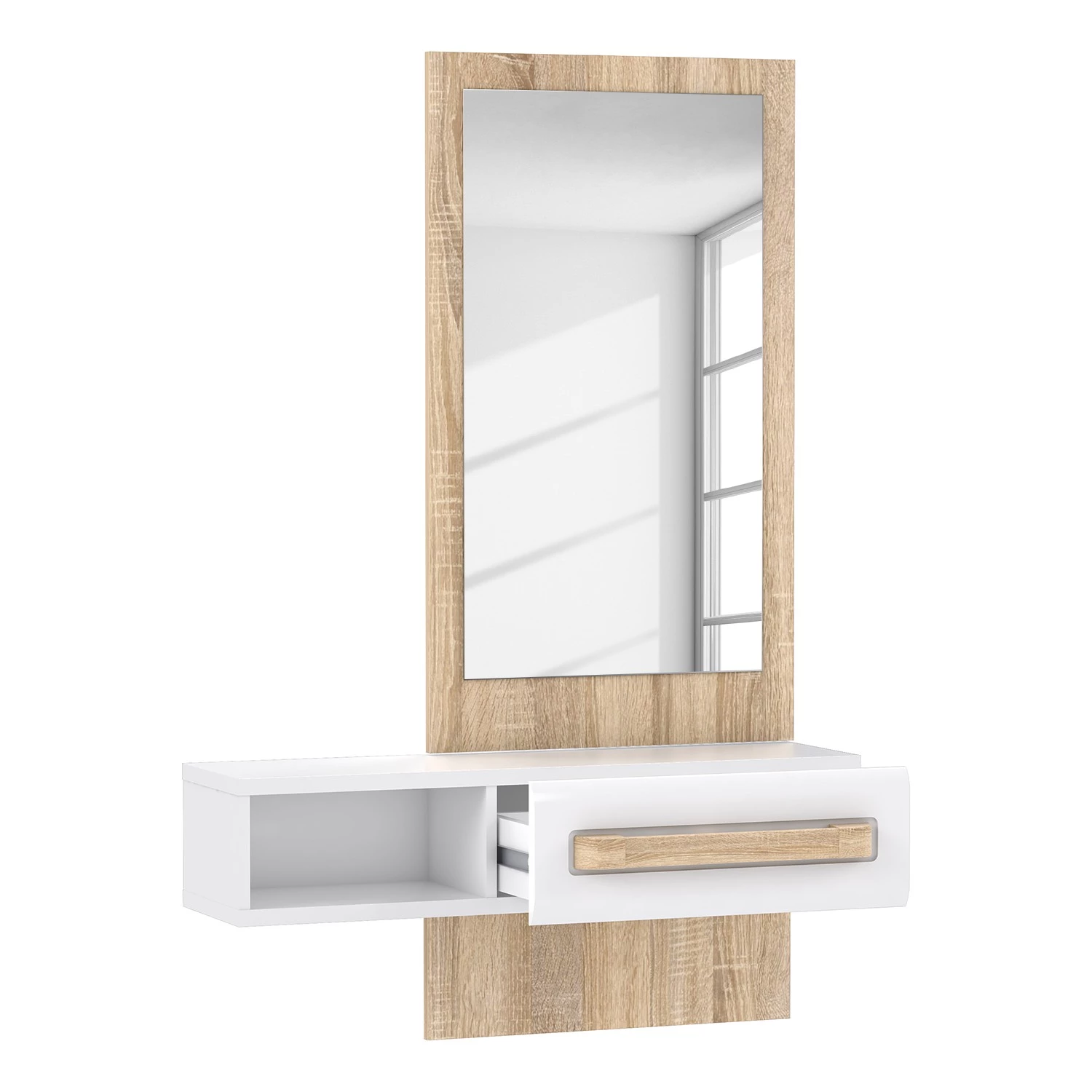 Loftscape Porte-manteau Toscana - Imitation chêne Sonoma / Blanc brillant 3 Loftscape Porte-manteau Toscana - Imitation chêne Sonoma / Blanc brillant – Image 3