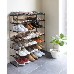 Yamazaki Étagère à chaussures Frame I - Métal - Noir -Vestiaires Soldes 1000347260 220505 021 MOOD DETAILS P000000001000347260 mood