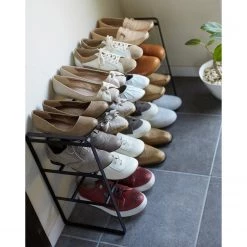 Yamazaki Étagère à chaussures Frame I - Métal - Noir -Vestiaires Soldes 1000347260 220505 022 MOOD DETAILS P000000001000347260 mood