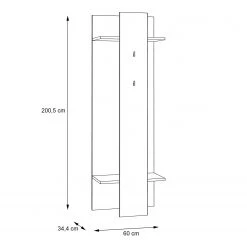 Loftscape Porte-manteau Ravenswood - Imitation bois recyclé / Anthracite -Vestiaires Soldes 1000348100 220621 500 SKETCH DETAILS P000000001000348100 sketch