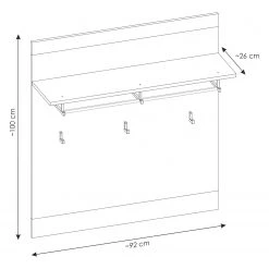 Ridgevalley Porte-manteau mural Shutter - Imitation pin blanc -Vestiaires Soldes 1000348664 220505 500 SKETCH DETAILS P000000001000348664 sketch