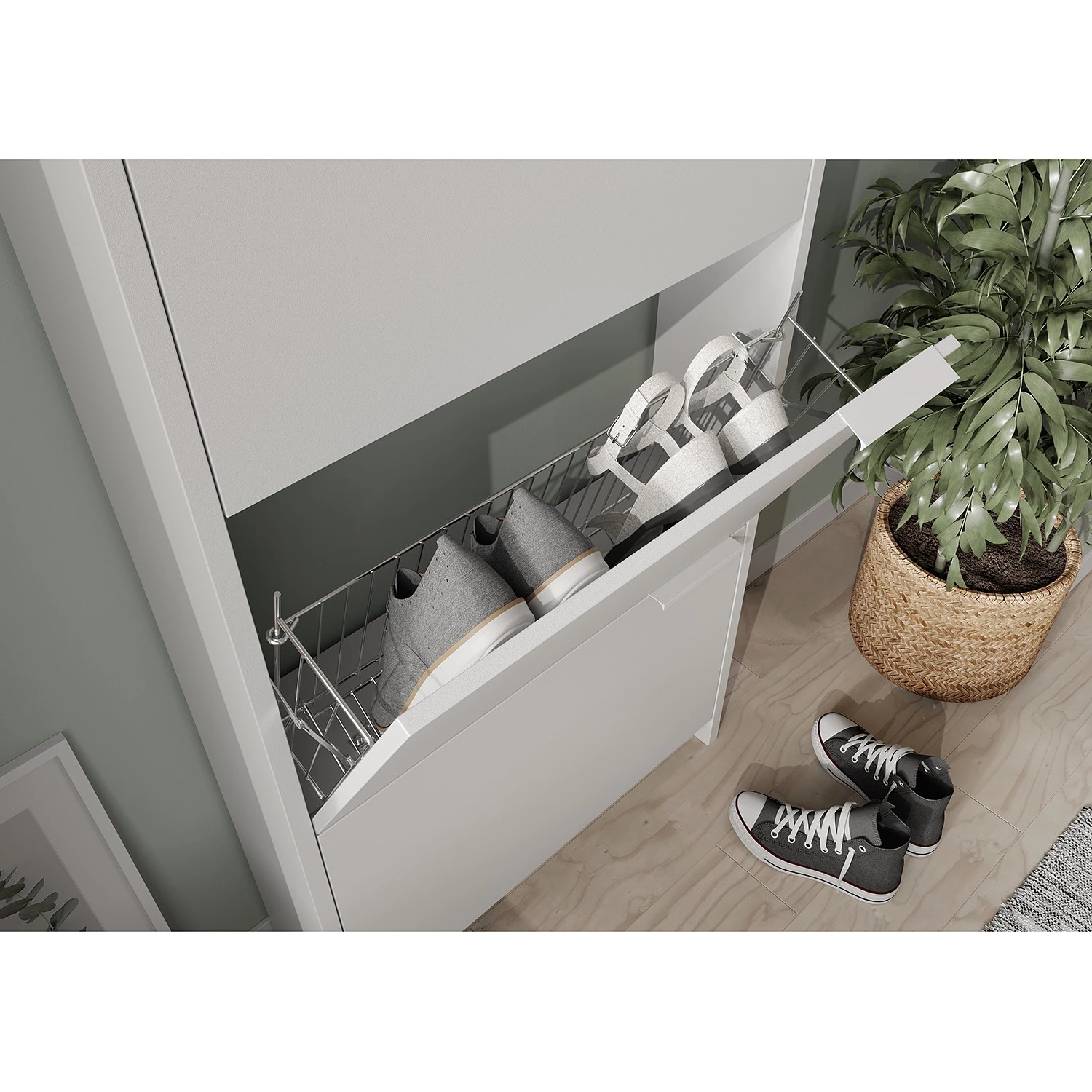 Germania Meuble à chaussures Valderas - Blanc - Hauteur : 175 cm 7 Germania Meuble à chaussures Valderas - Blanc - Hauteur : 175 cm – Image 7