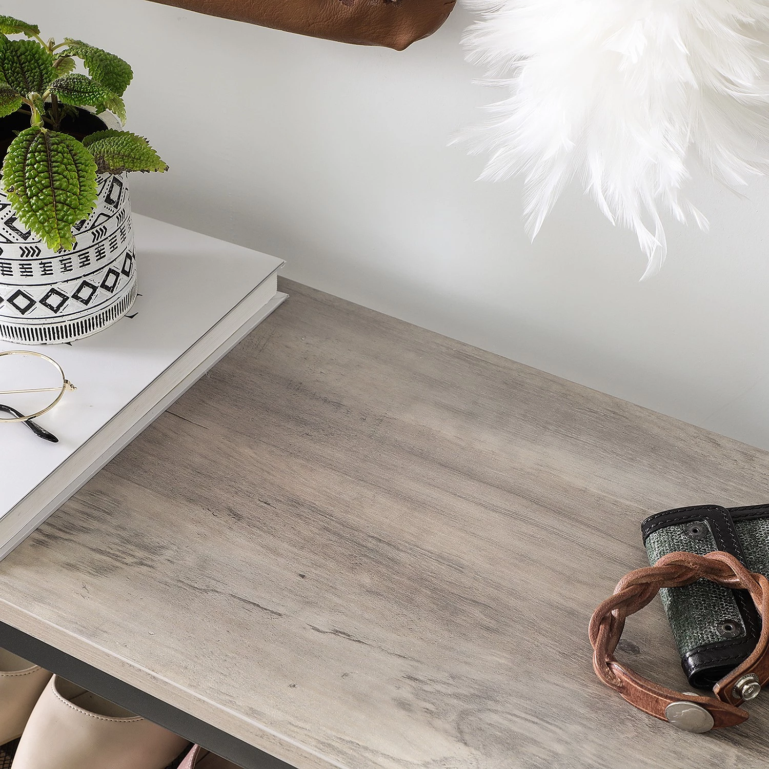 Red Living Étagère à chaussures Bettyhill II - Imitation pin gris / Noir 6 Red Living Étagère à chaussures Bettyhill II - Imitation pin gris / Noir – Image 6