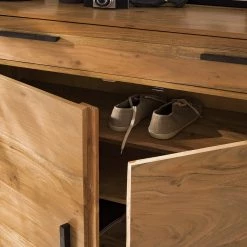 Ars manufacti Meuble à chaussures Woodson - Acacia massif / Métal - Acacia Marron clair -Vestiaires Soldes 1000361860 220624 037 DETAILS P000000001000361860