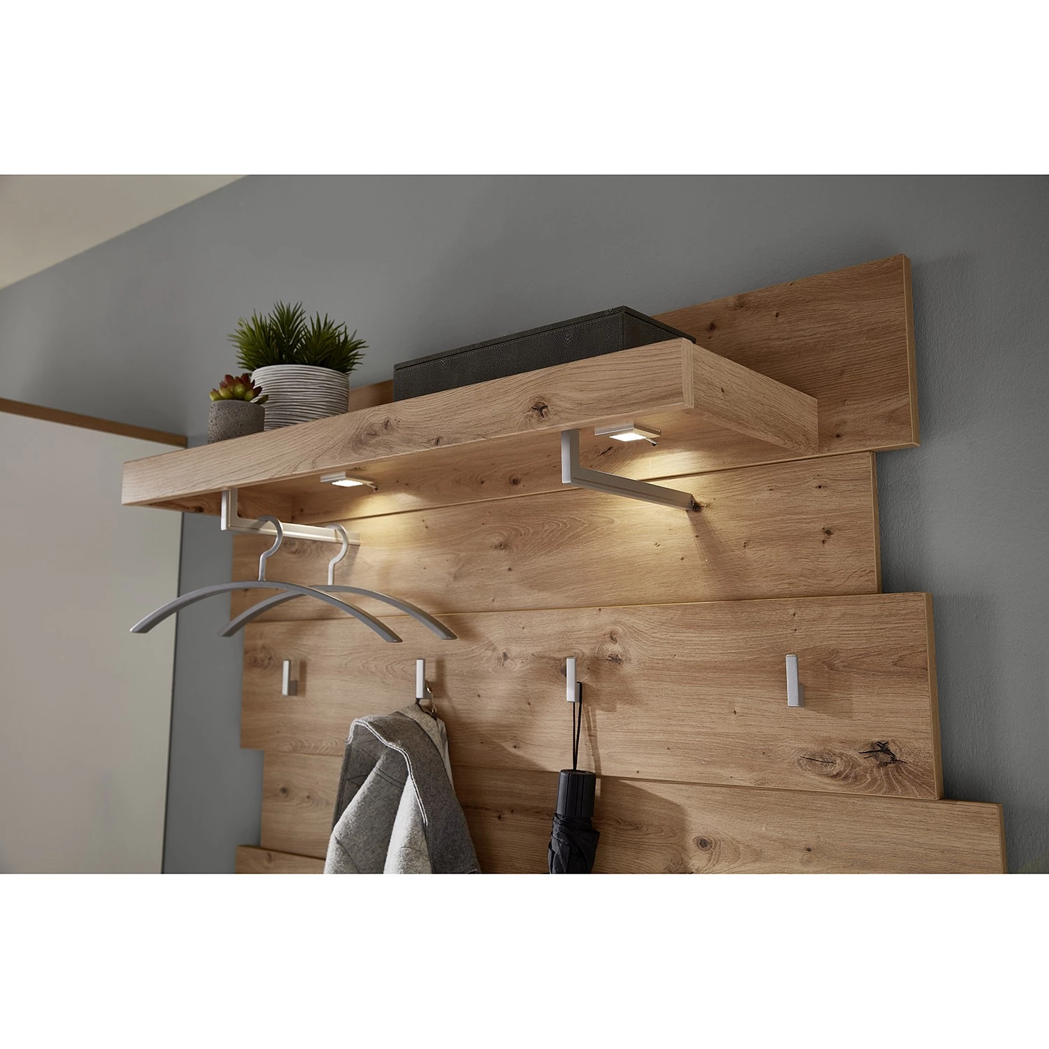 Maison Belfort Porte-manteau mural Nizao - Imitation chêne artisan 4 Maison Belfort Porte-manteau mural Nizao - Imitation chêne artisan – Image 4