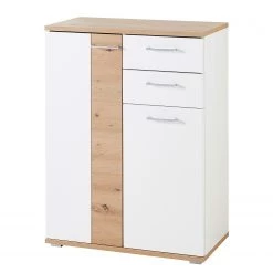 Maison Belfort Meuble à chaussures Nizao - Blanc / Imitation chêne artisan