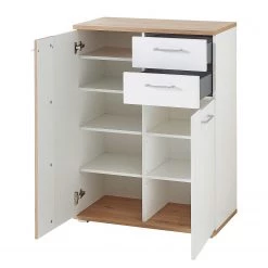 Maison Belfort Meuble à chaussures Nizao - Blanc / Imitation chêne artisan -Vestiaires Soldes 1000363581 220713 040 DETAILS P000000001000363581