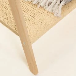 Naturoo Porte-manteau Mutare - Chêne massif / Rotin - Chêne / Beige -Vestiaires Soldes 1000363978 220714 050 DETAILS P000000001000363978