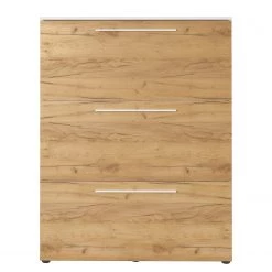 Germania Meuble à chaussures Wildomar - Imitation chêne de Navarre - Blanc - Hauteur : 129 cm -Vestiaires Soldes 1000366020 220809 030 DETAILS P000000001000366020