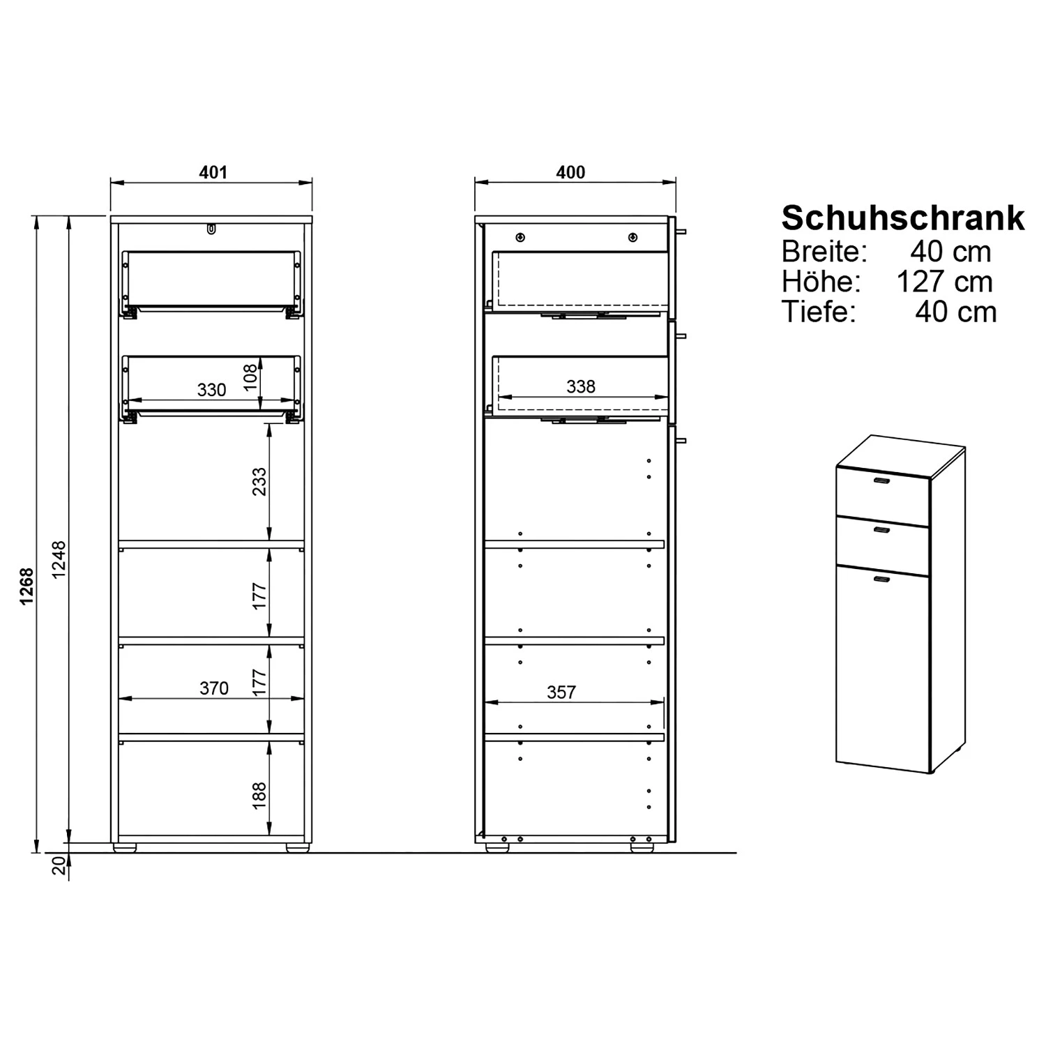Germania Meuble à chaussures Lavos II - Cachemire 7 Germania Meuble à chaussures Lavos II - Cachemire – Image 7