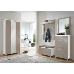 Voss Panneau porte-manteaux Alavere IV - Taupe / Blanc -Vestiaires Soldes dielenschrank alavere ii taupe weiss 3757128