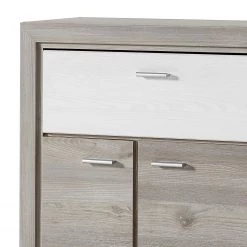 Loftscape Meuble à chaussures Kisbey - Imitation chêne argenté / Imitation mélèze -Vestiaires Soldes garderoben set kisbey 5 teilig silbereiche dekor laerche dekor 4720632